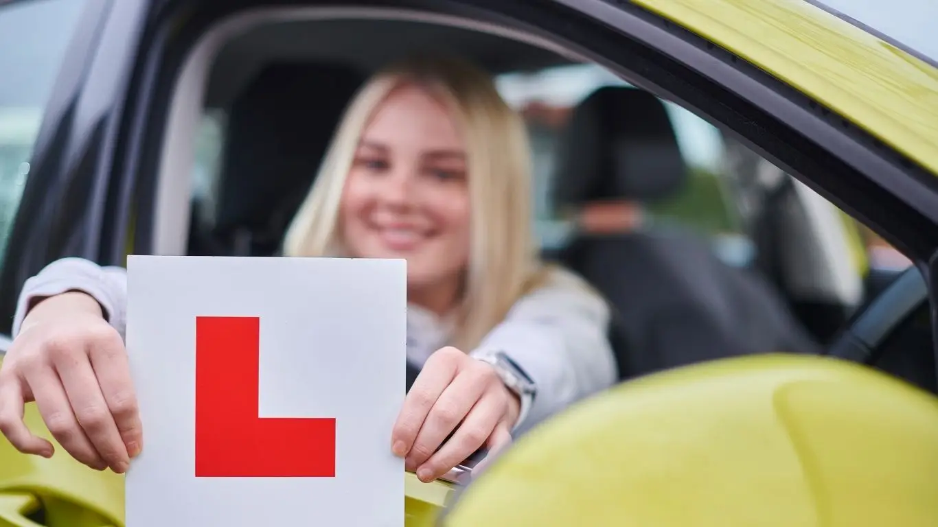 Girl learning to drive